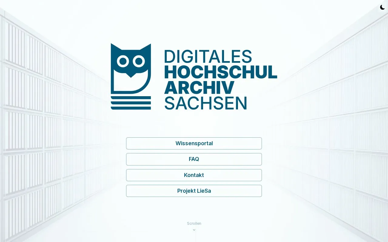 Digital Academic Archive Saxony homepage screenshot