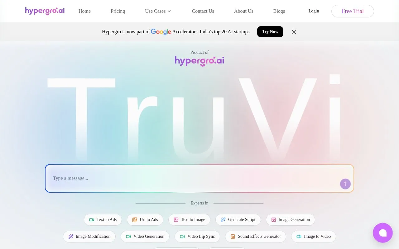 Hypergro homepage screenshot