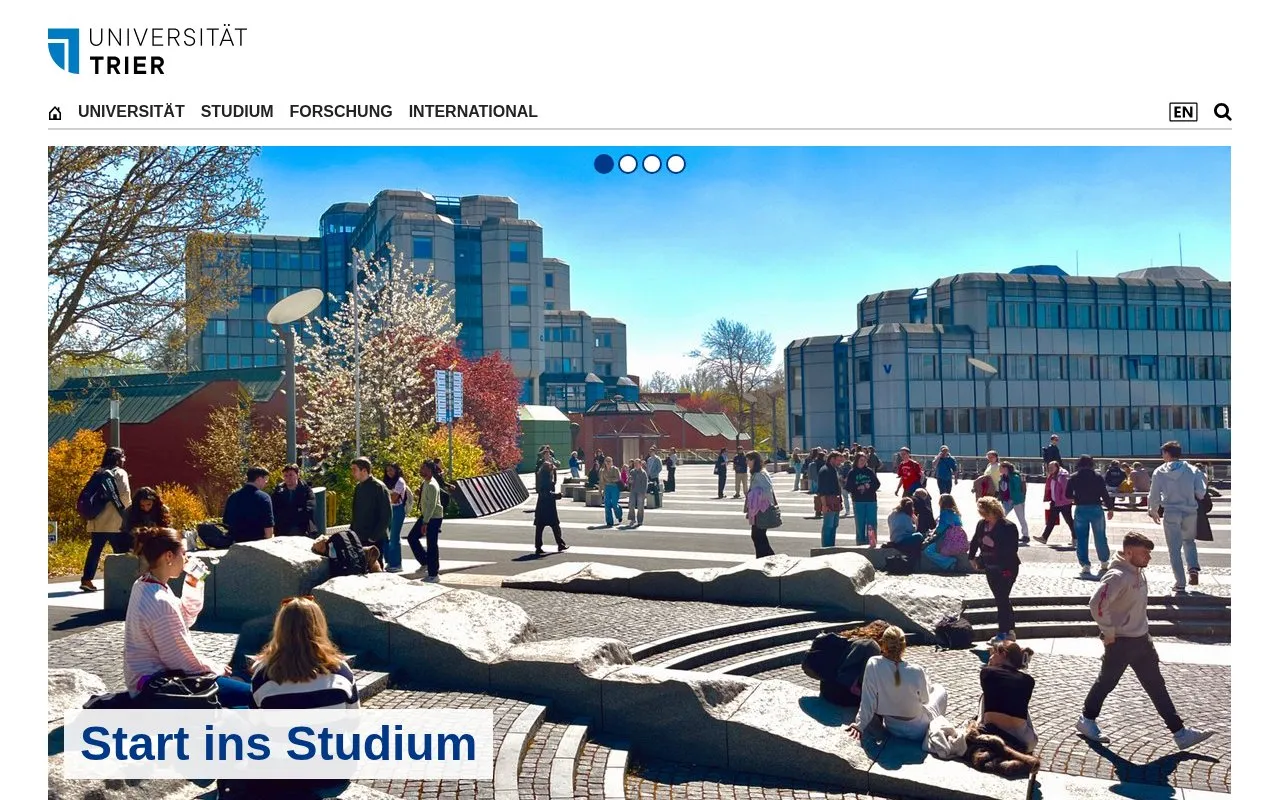 Universitat Trier homepage screenshot