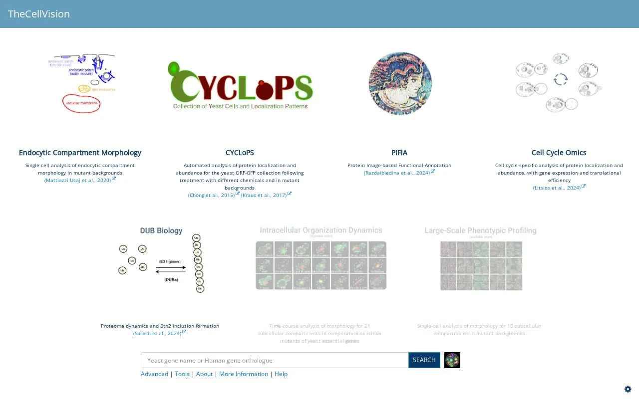 The Cell Vision homepage screenshot