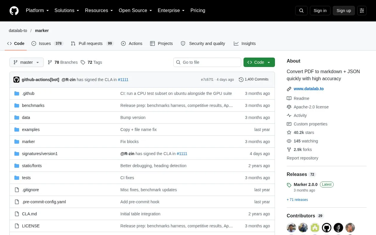 Marker homepage screenshot