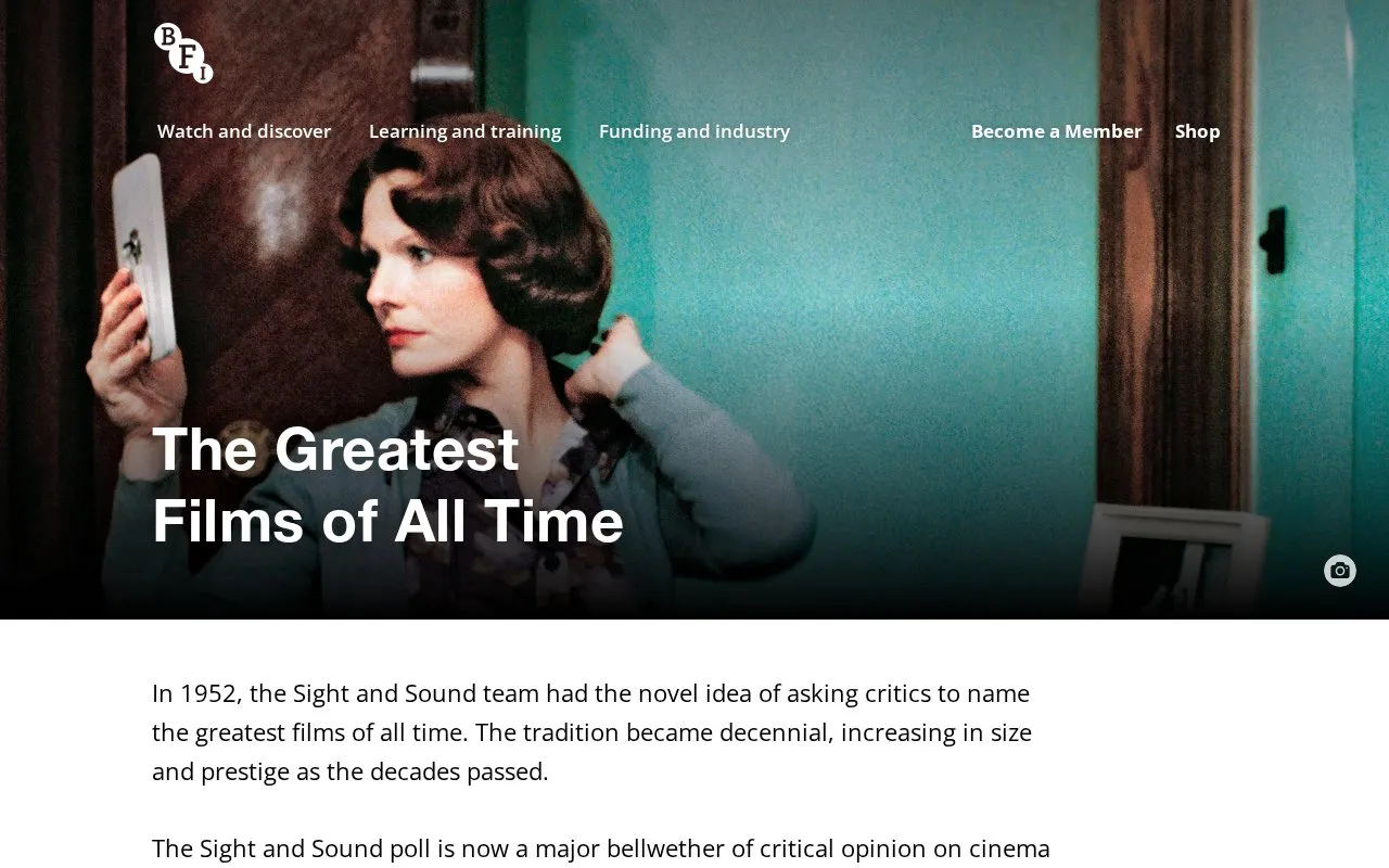 Sight and Sound homepage screenshot