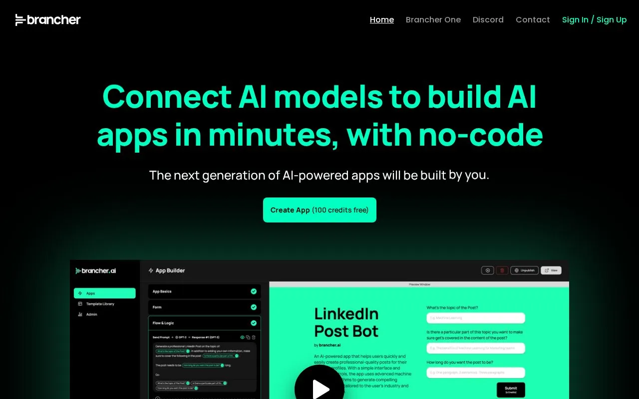 brancher.ai homepage screenshot