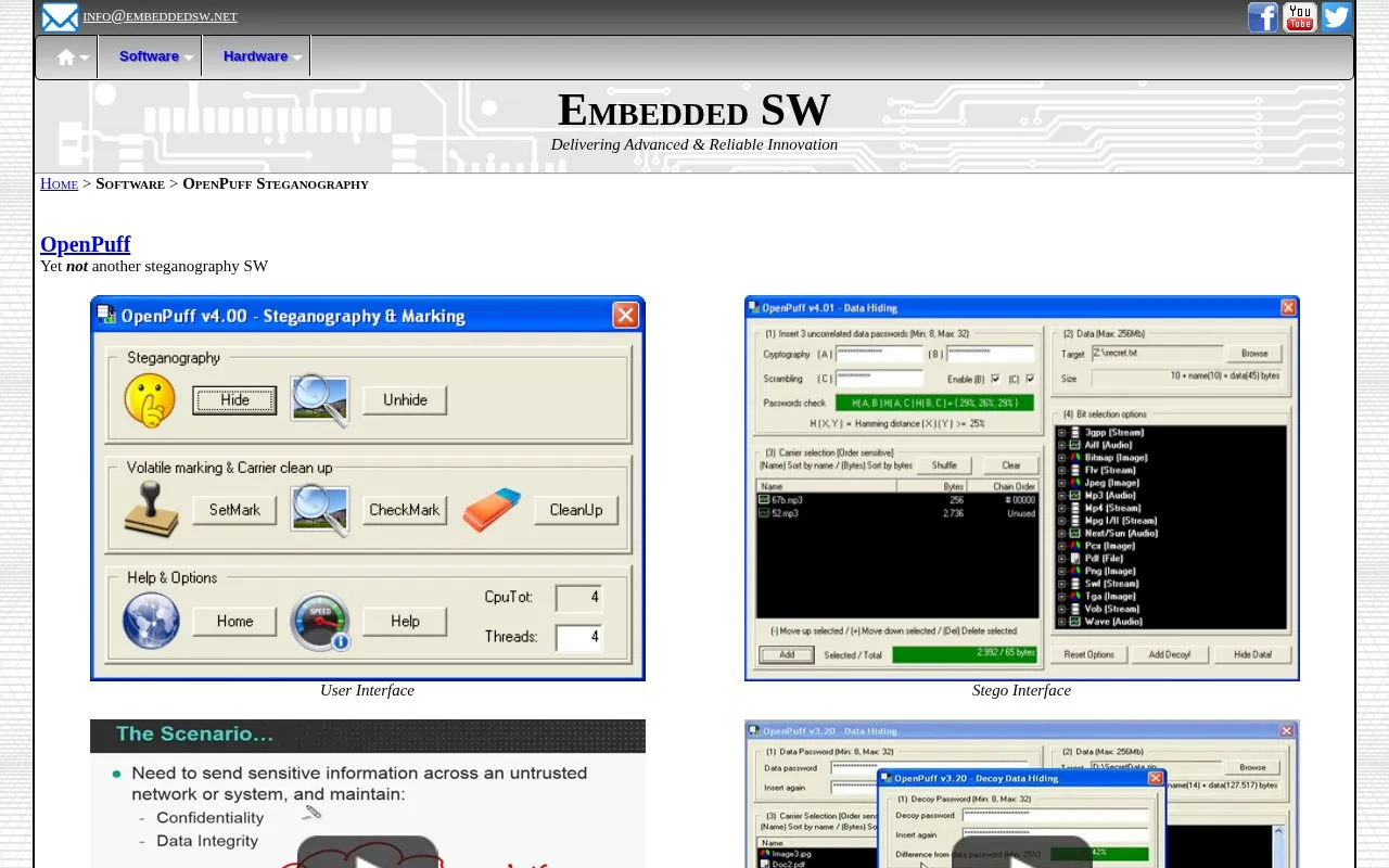 OpenPuff homepage screenshot