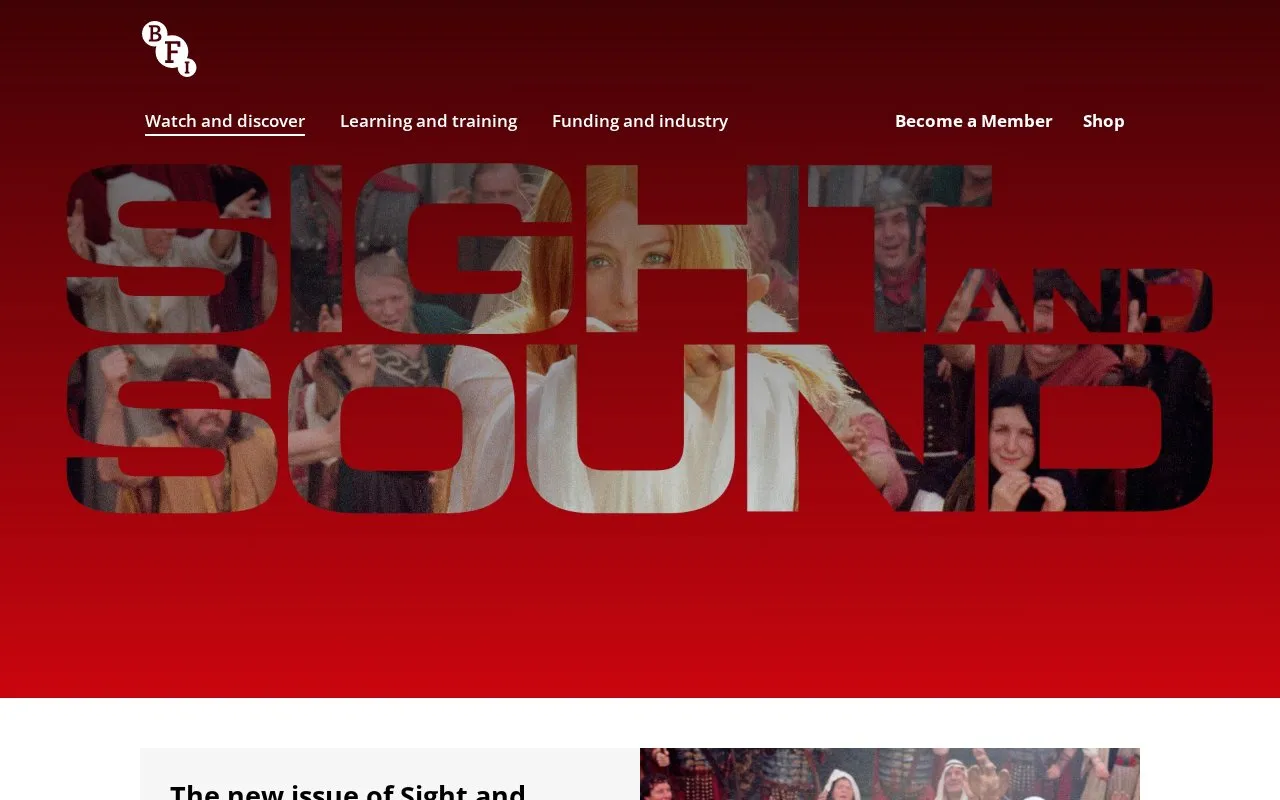 Sight & Sound homepage screenshot