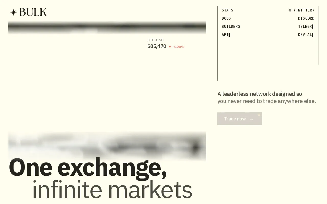 BULK homepage screenshot