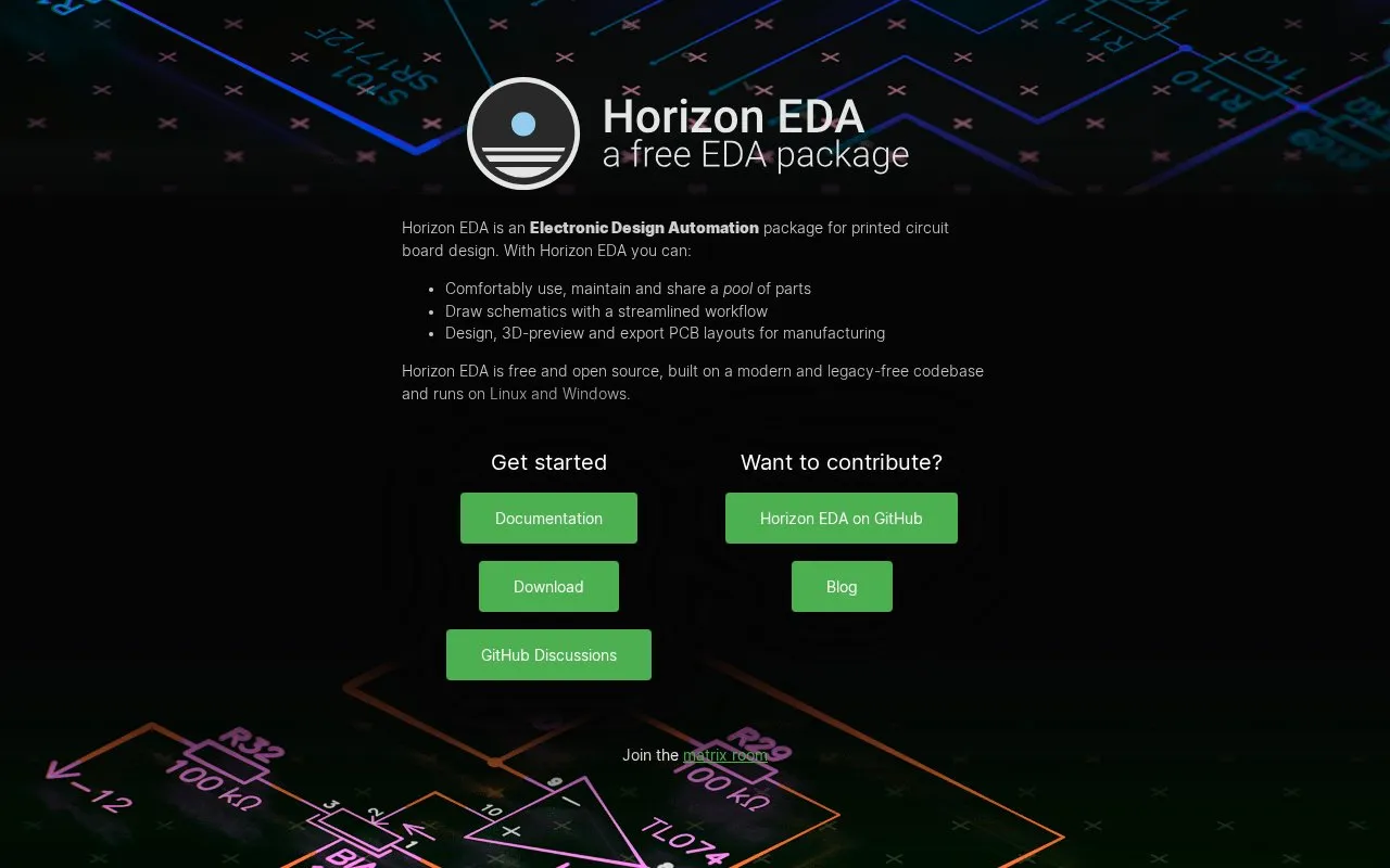 Horizon EDA homepage screenshot