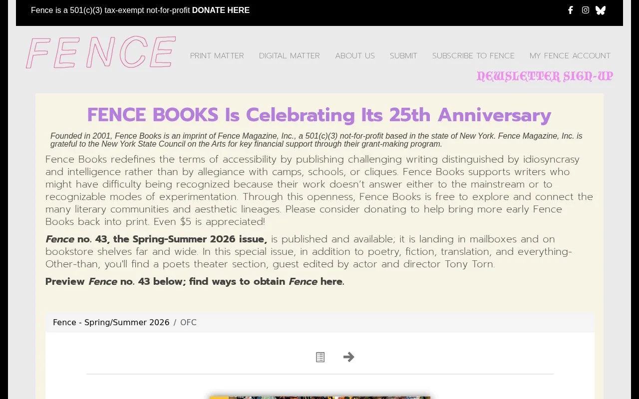 Fence homepage screenshot