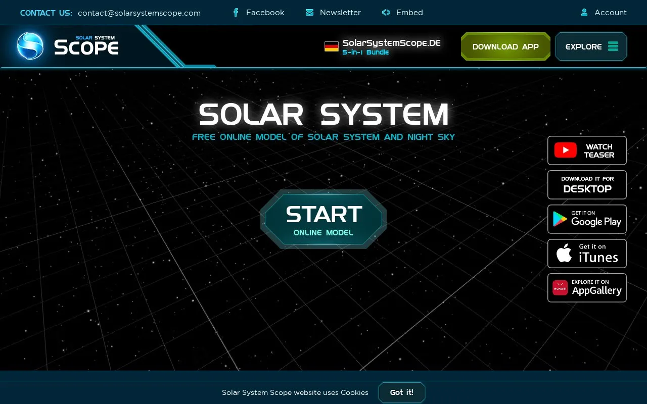 Solar System Scope homepage screenshot