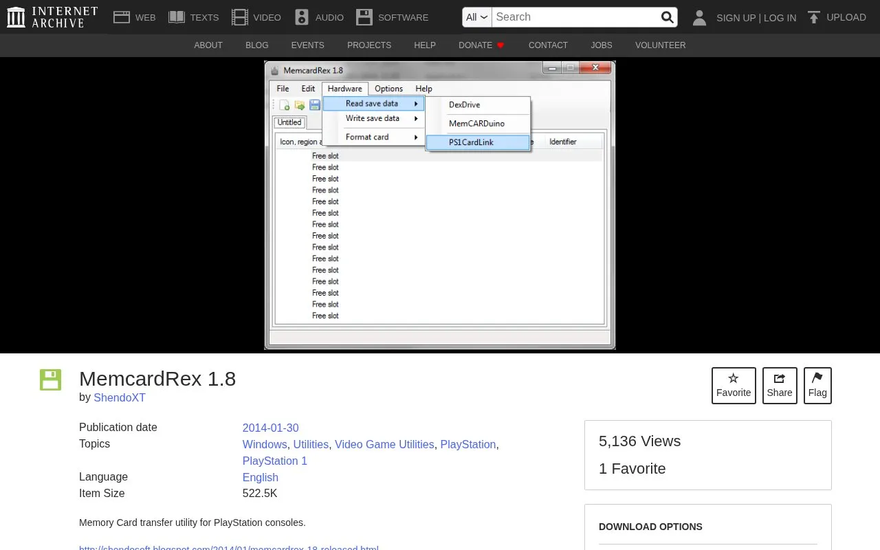 Archive homepage screenshot