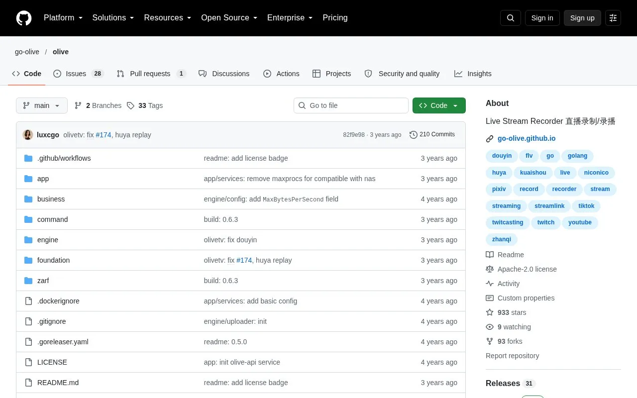 olive homepage screenshot