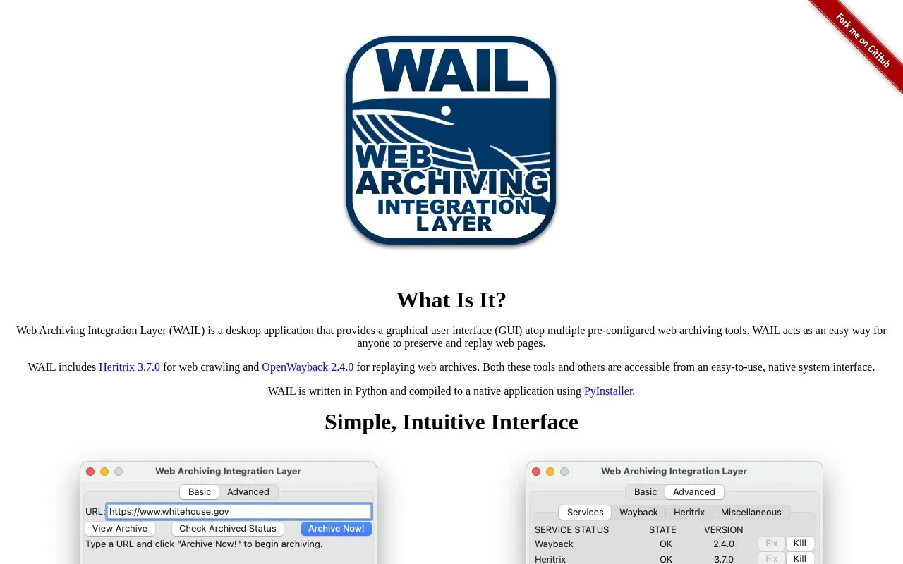 WAIL homepage screenshot