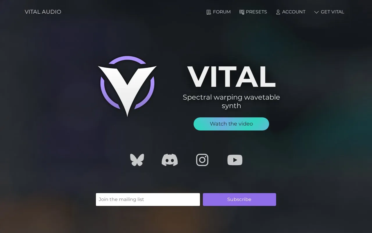 Vital homepage screenshot