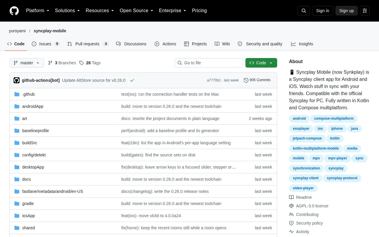 Synkplay homepage screenshot