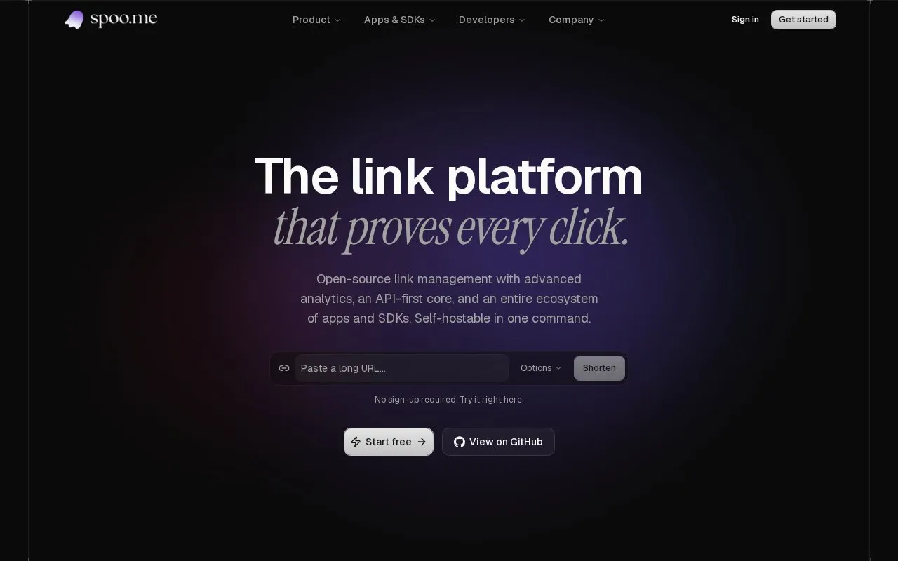 spoo.me homepage screenshot