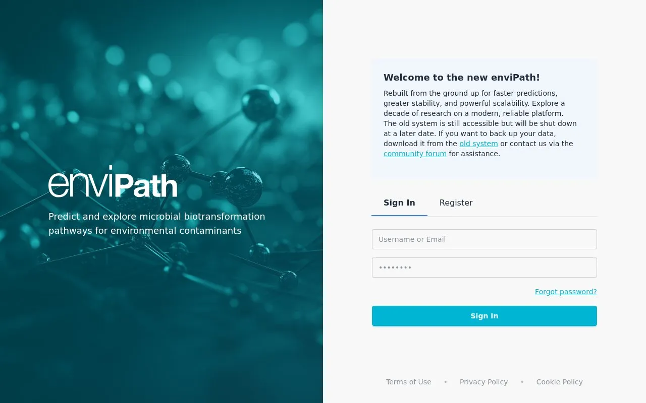 enviPath homepage screenshot