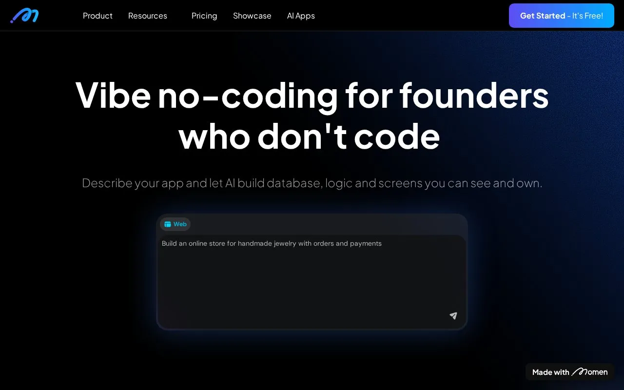 Momen homepage screenshot