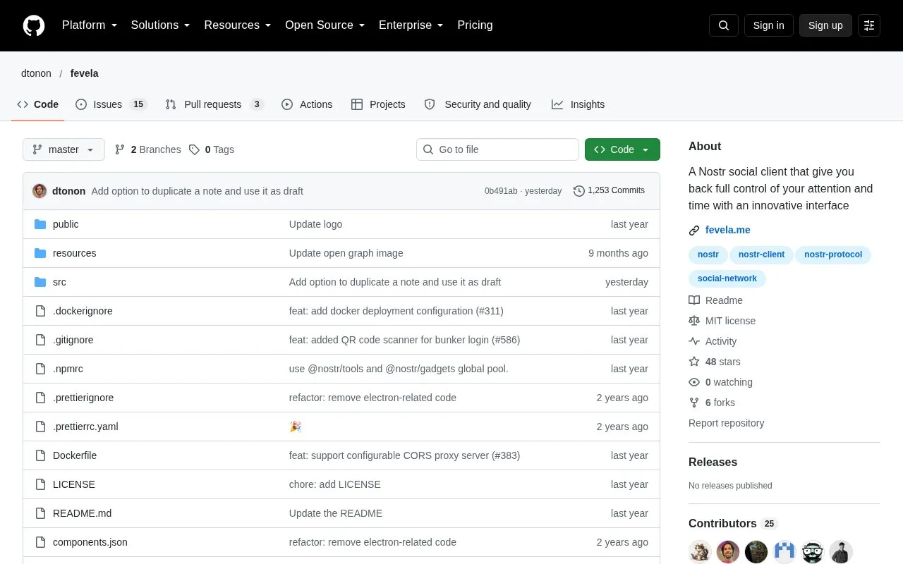Fevela homepage screenshot