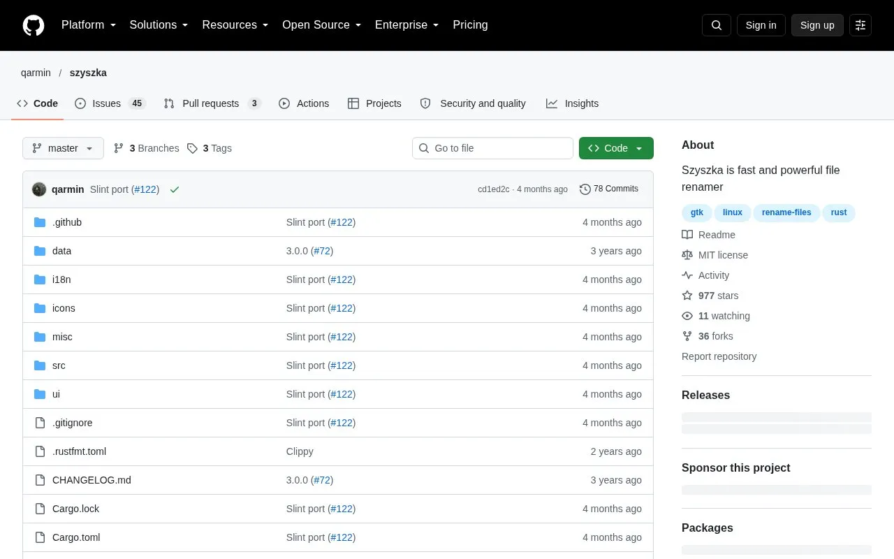 Szyszka homepage screenshot