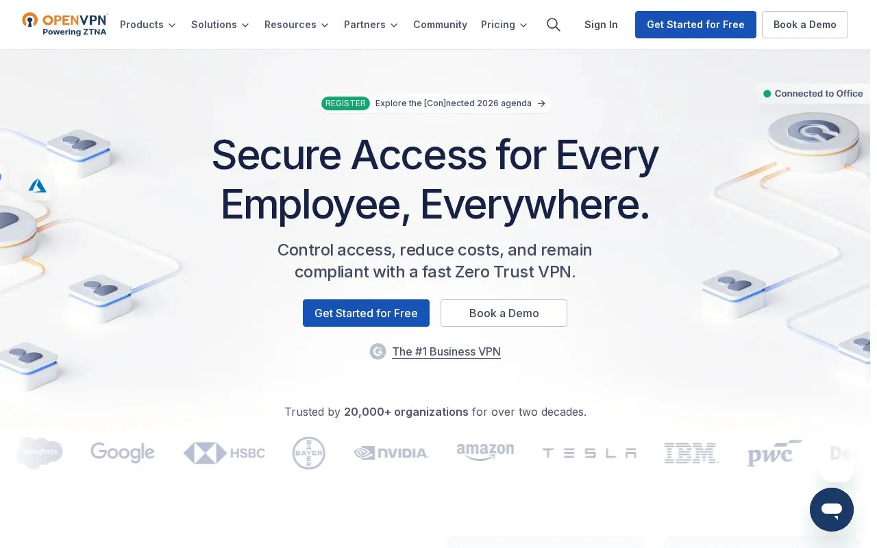 OpenVPN homepage screenshot