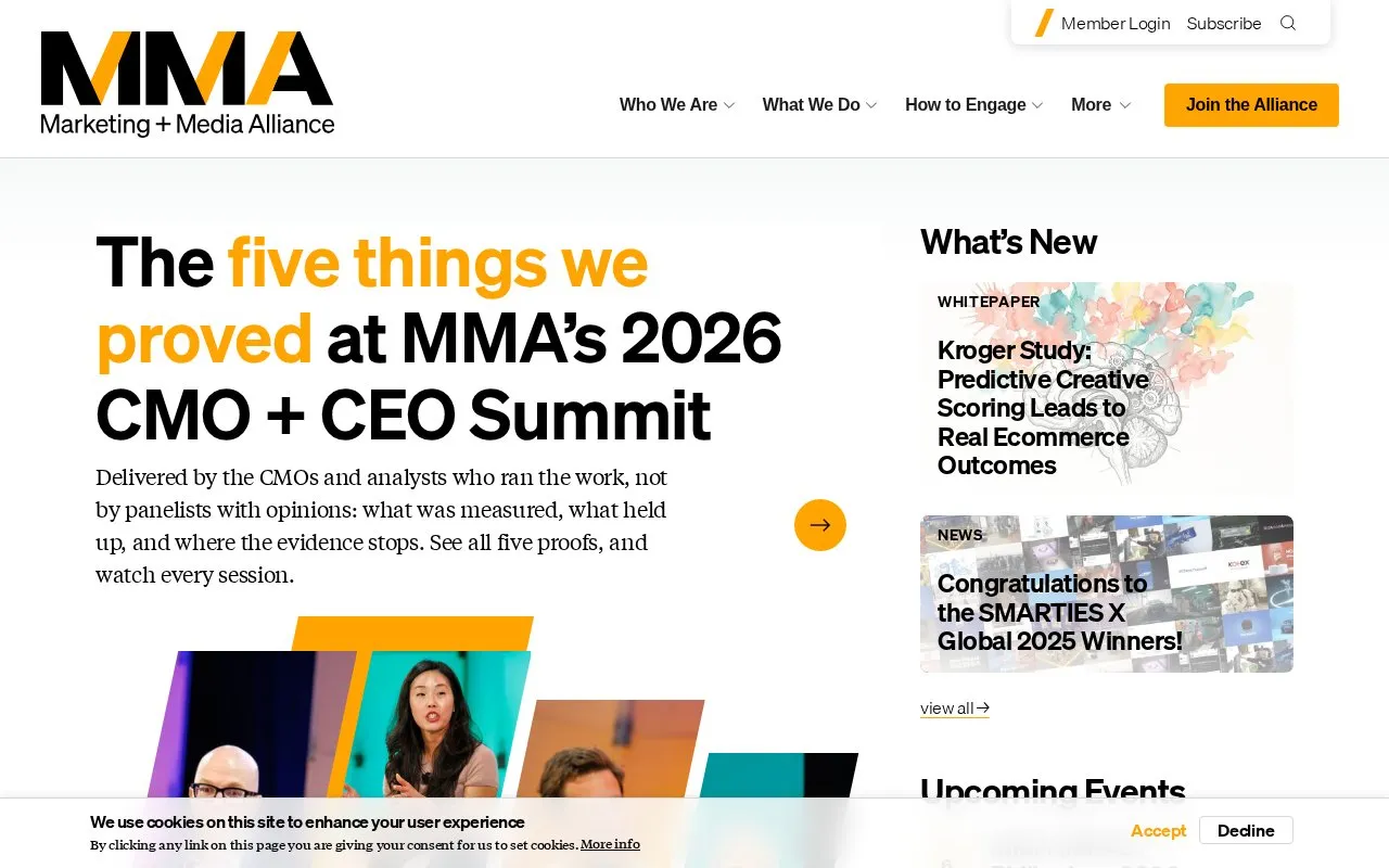 MMAGlobal homepage screenshot
