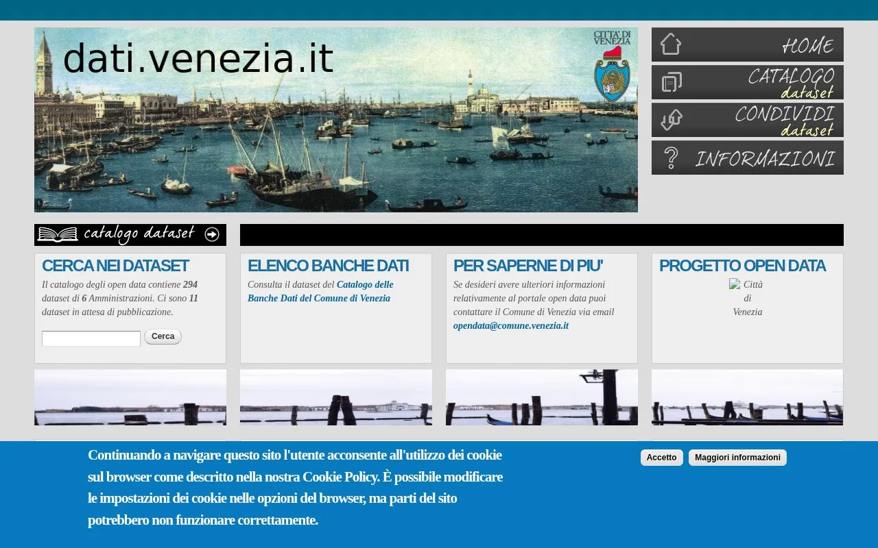 dati.venezia.it homepage screenshot
