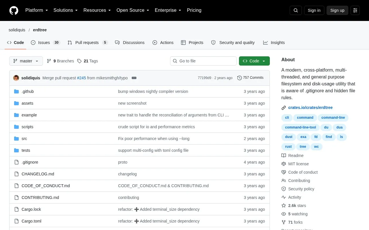 Erdtree homepage screenshot