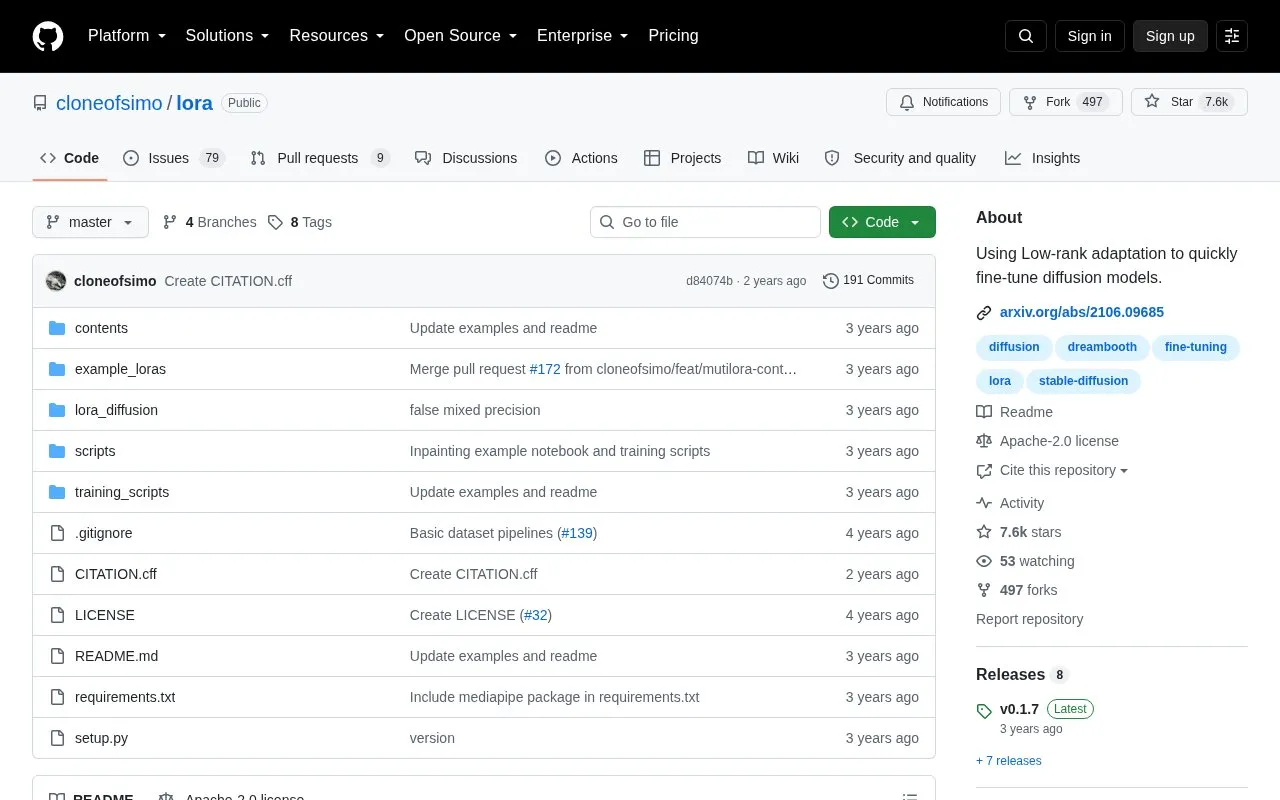 Lora homepage screenshot