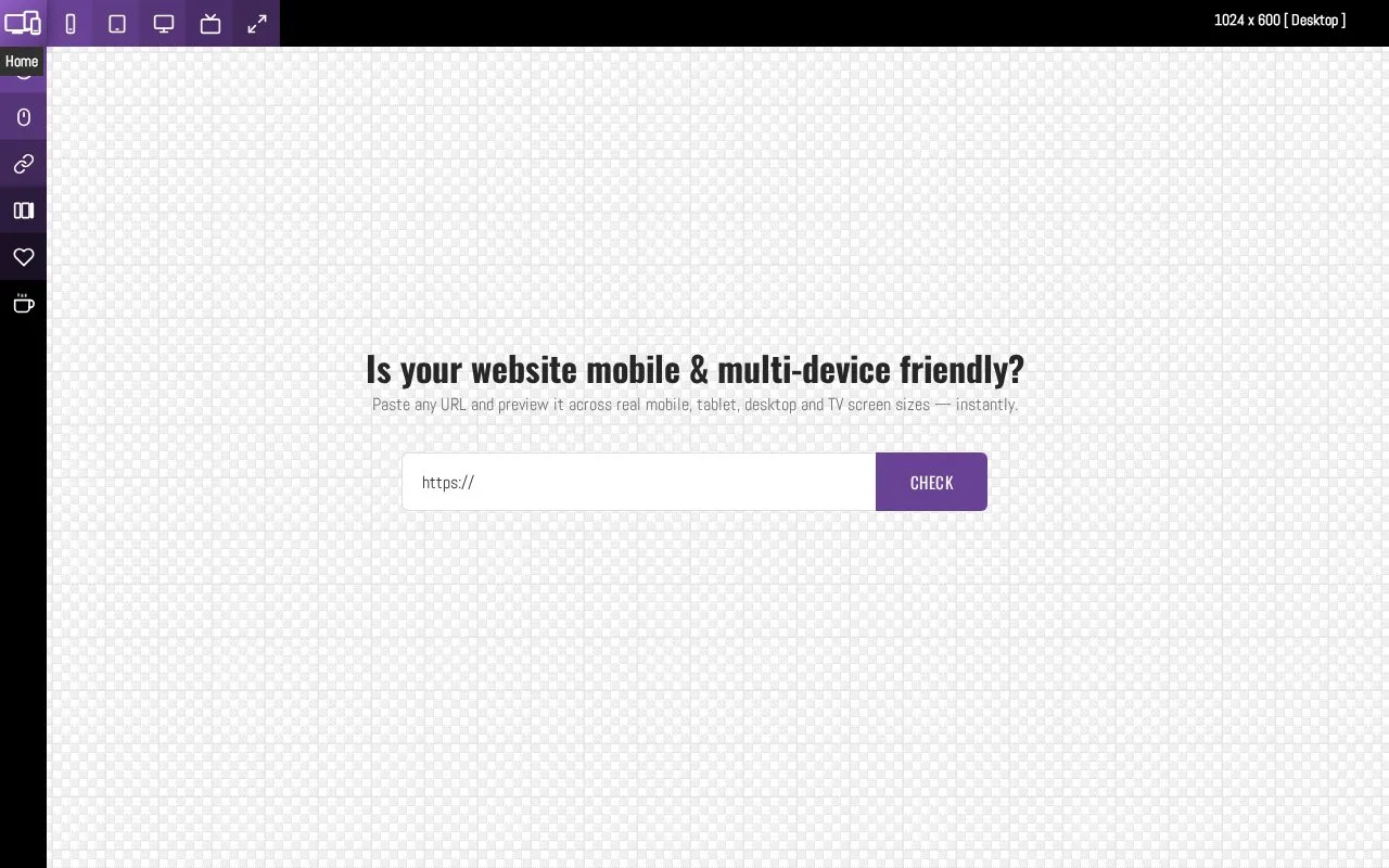 ResponsiveTestTool homepage screenshot