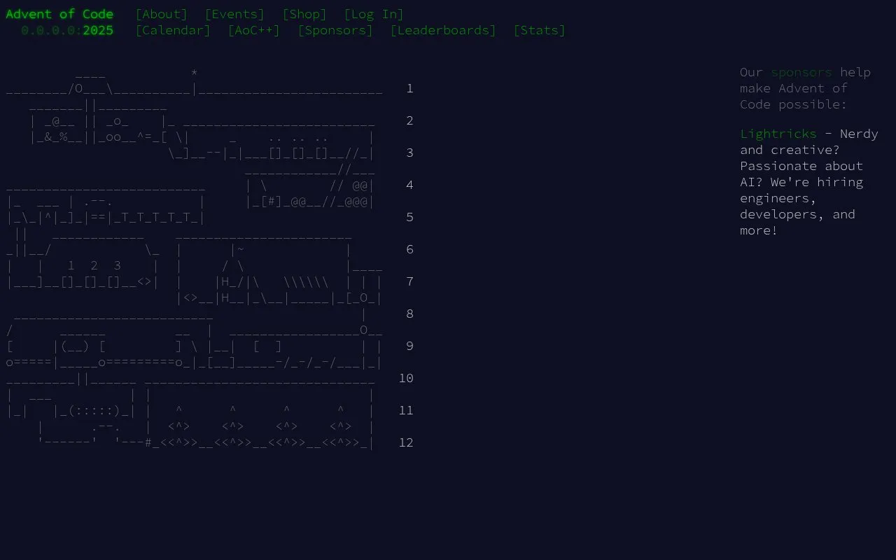 Advent of Code homepage screenshot