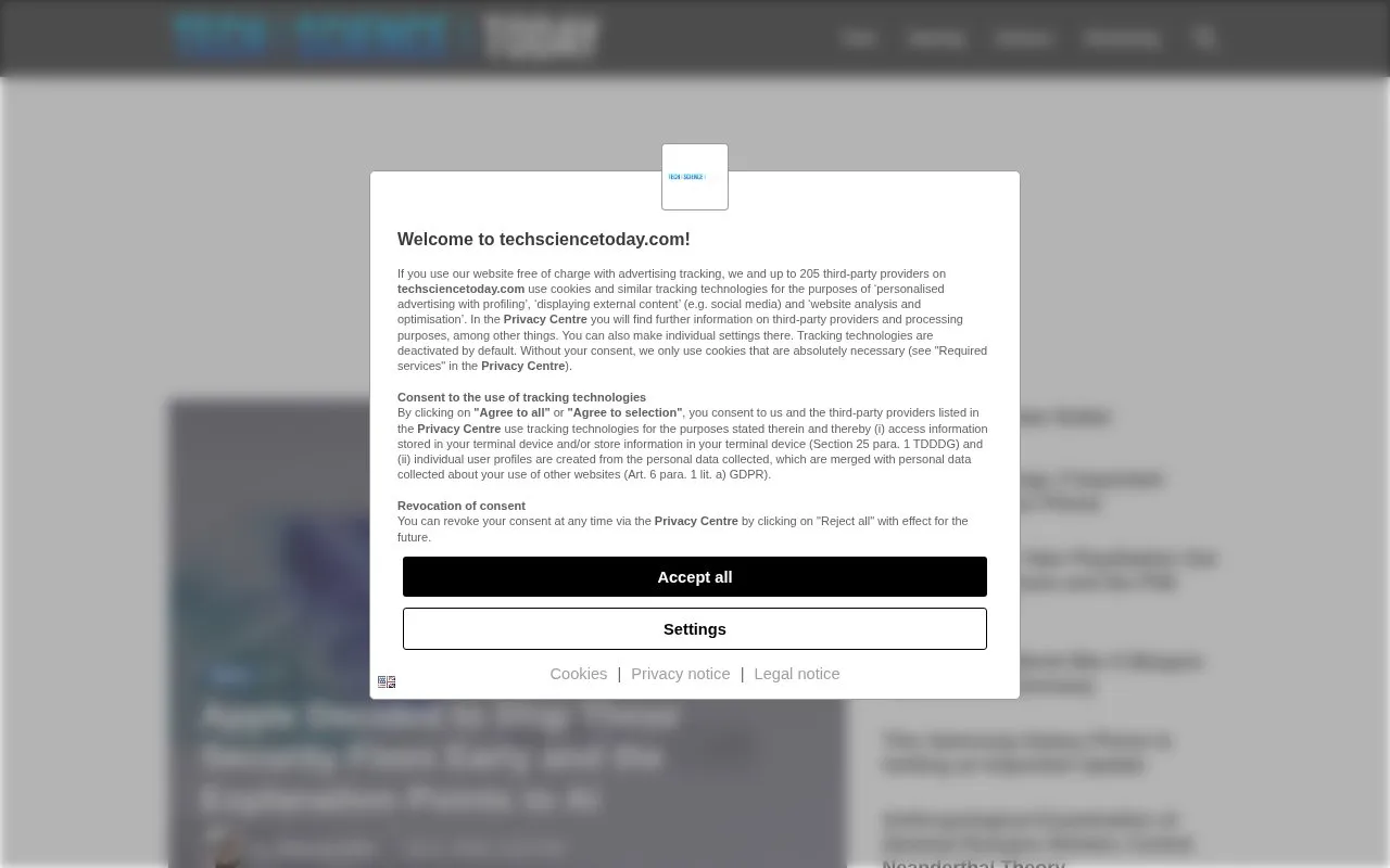 techsciencetoday homepage screenshot