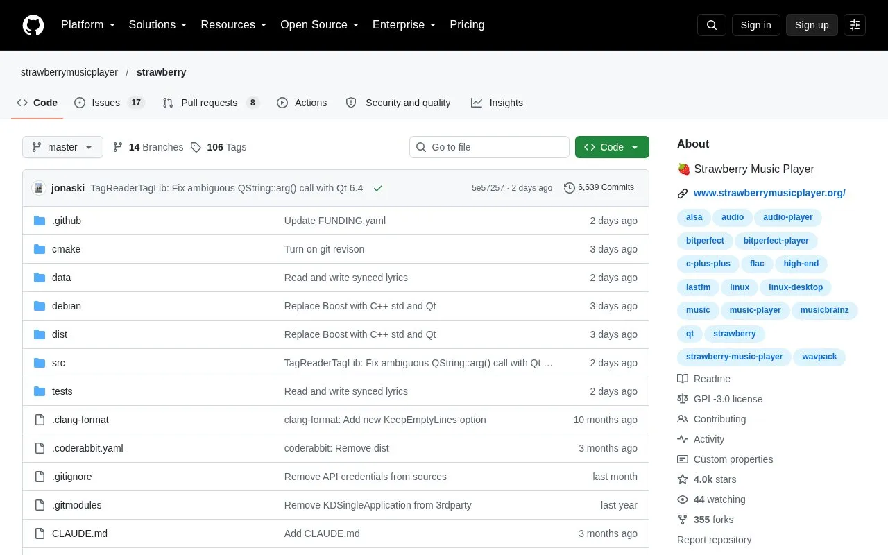 Strawberry homepage screenshot