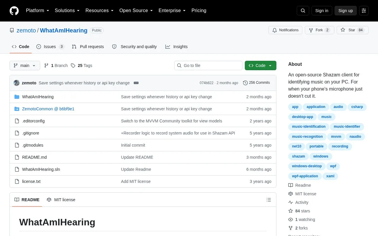 What Am Ihearing homepage screenshot