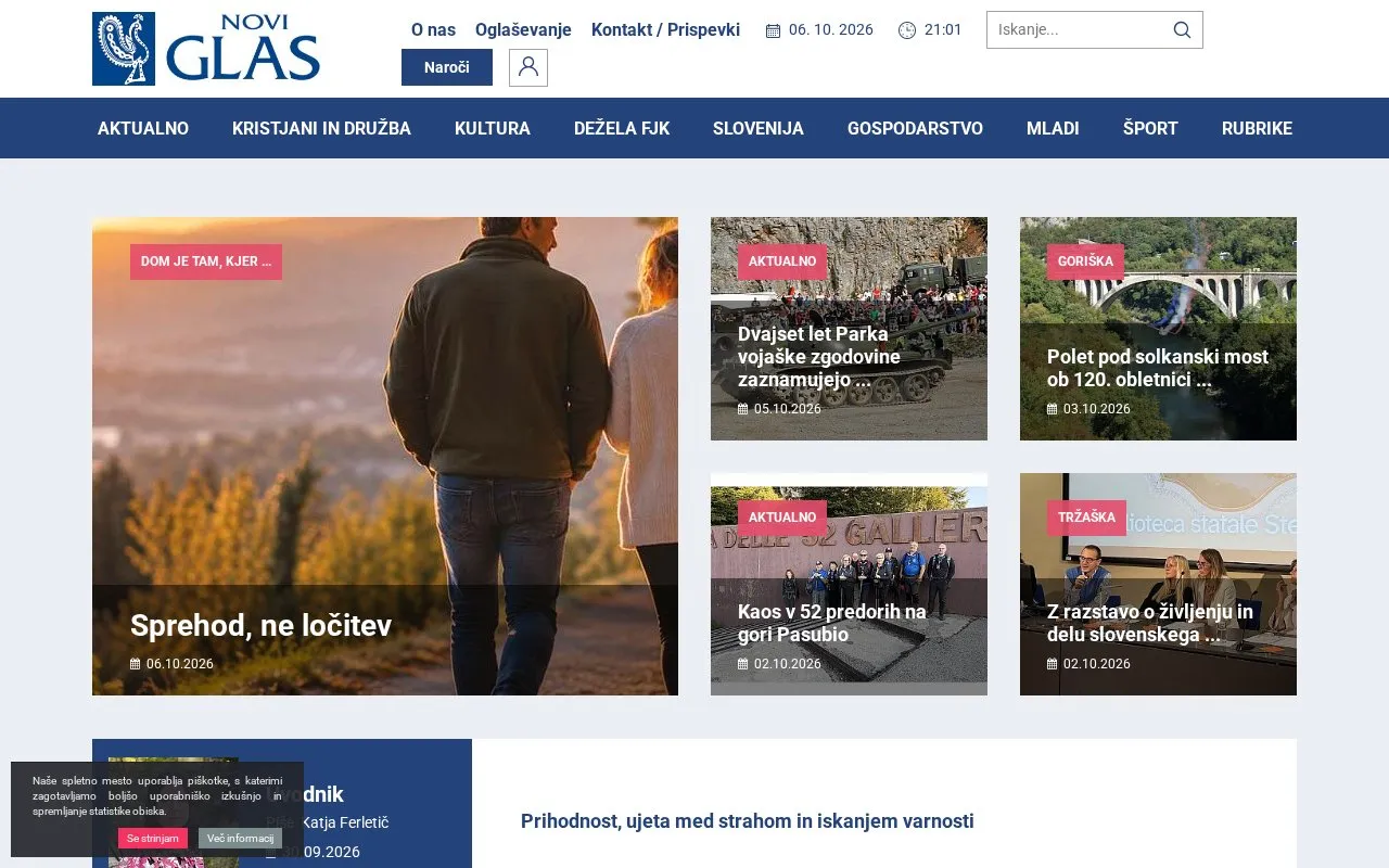 Novi glas homepage screenshot