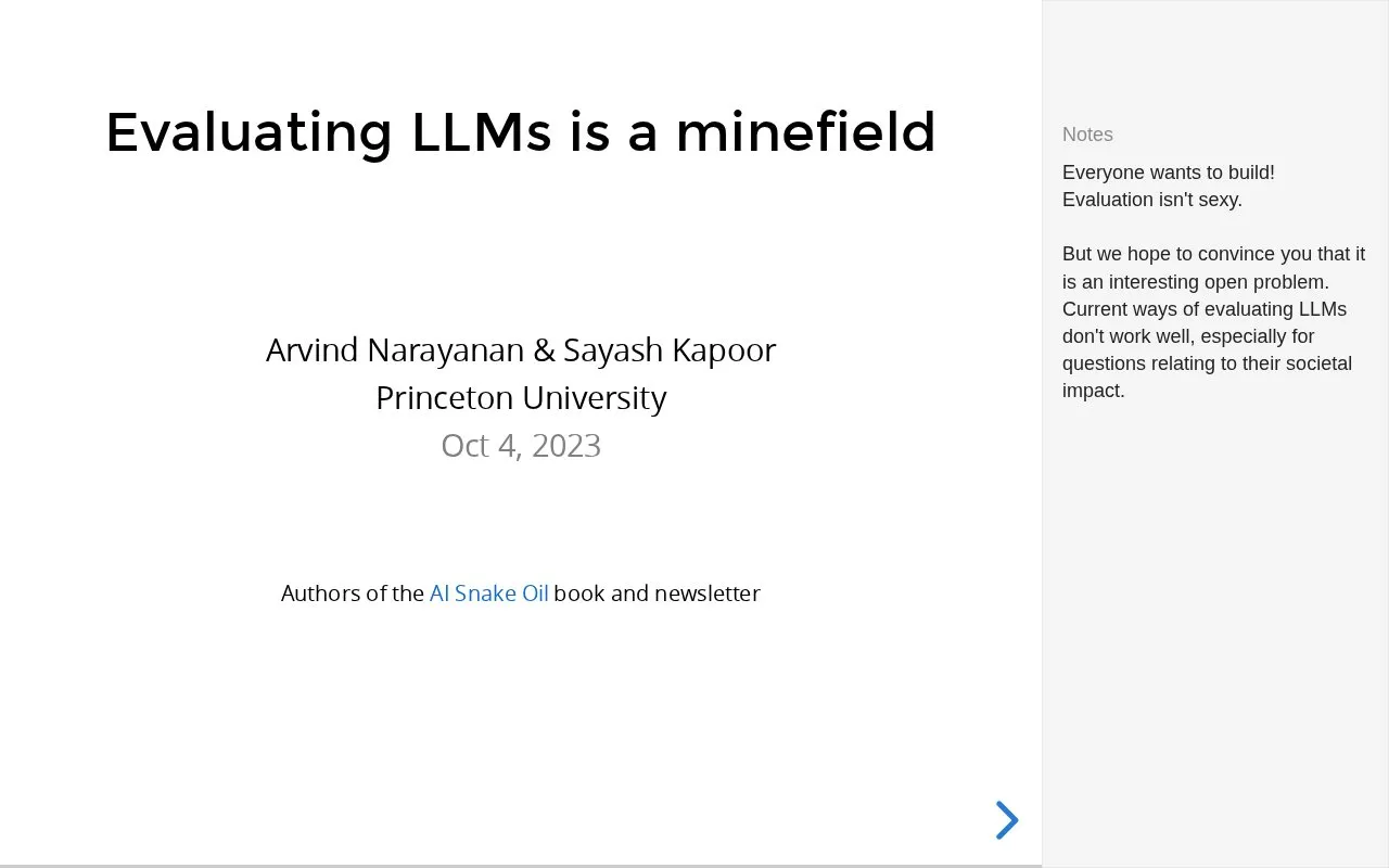 Evaluating LLMs is a minefield homepage screenshot