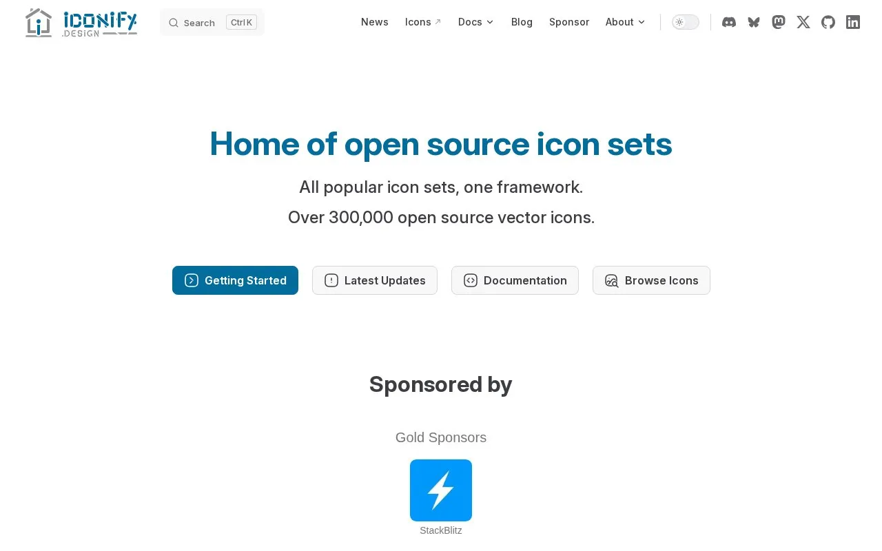 Iconify homepage screenshot