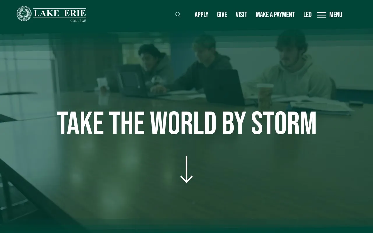 Lake Erie College homepage screenshot