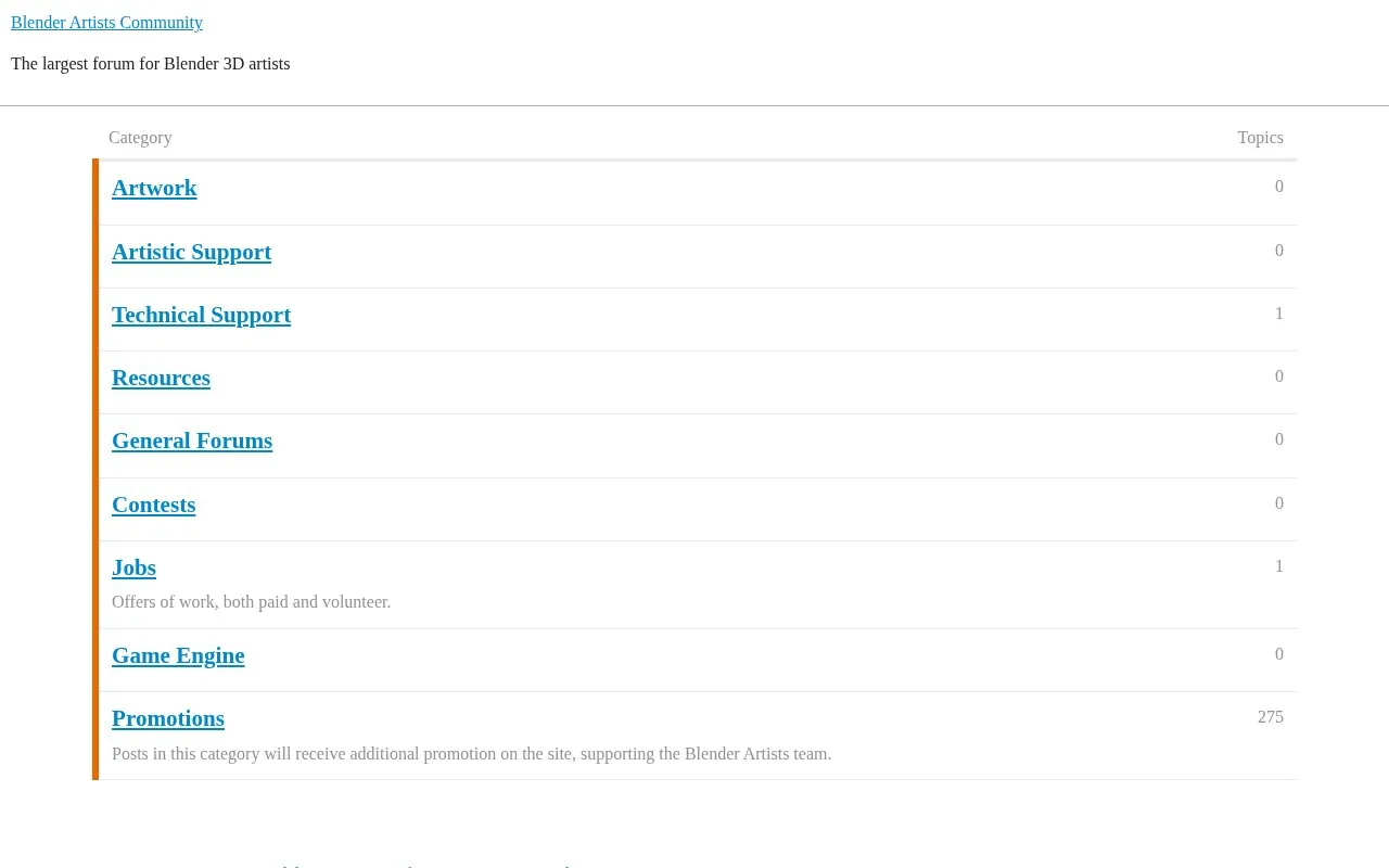 Forums homepage screenshot