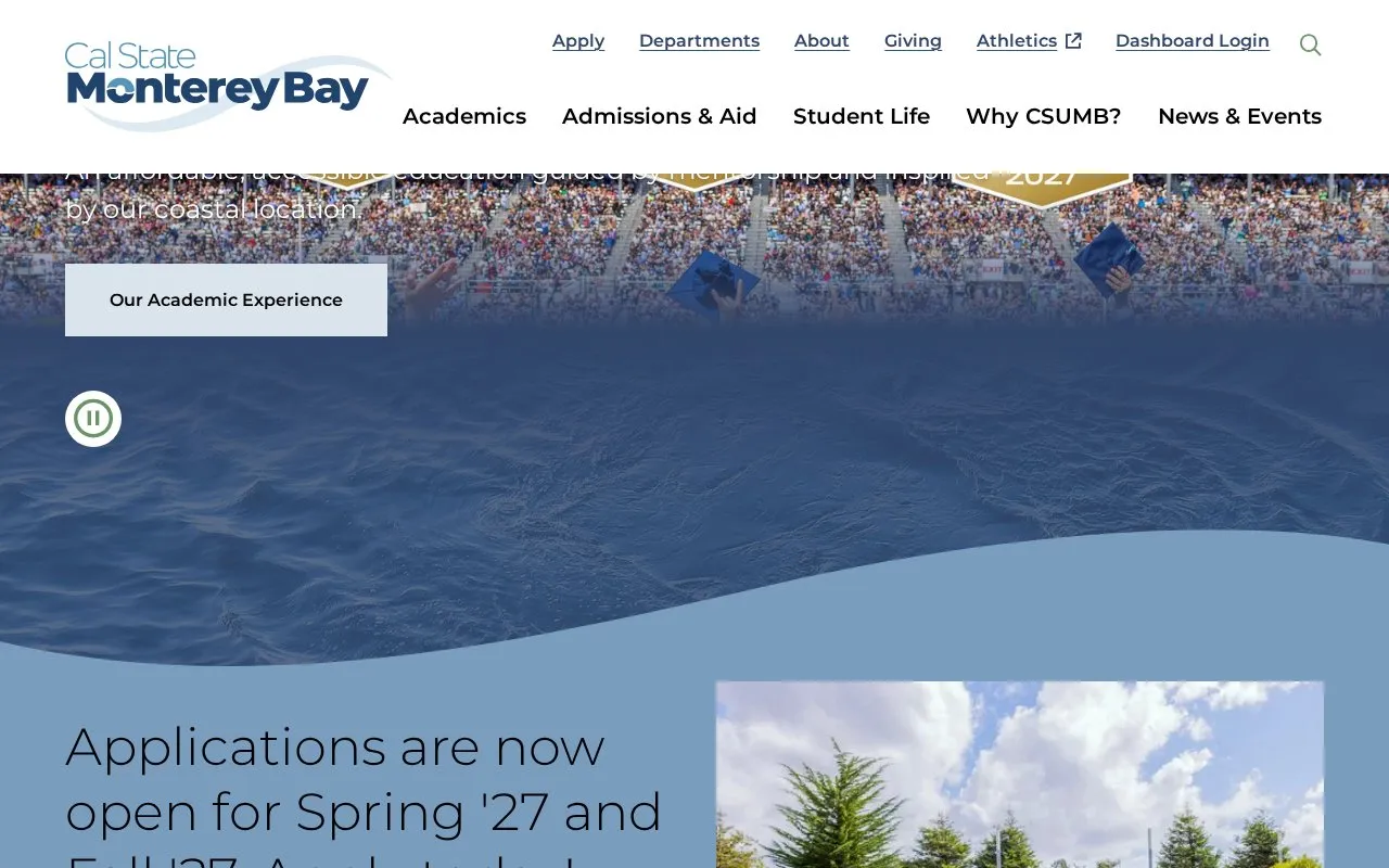 California State University, Monterey Bay homepage screenshot