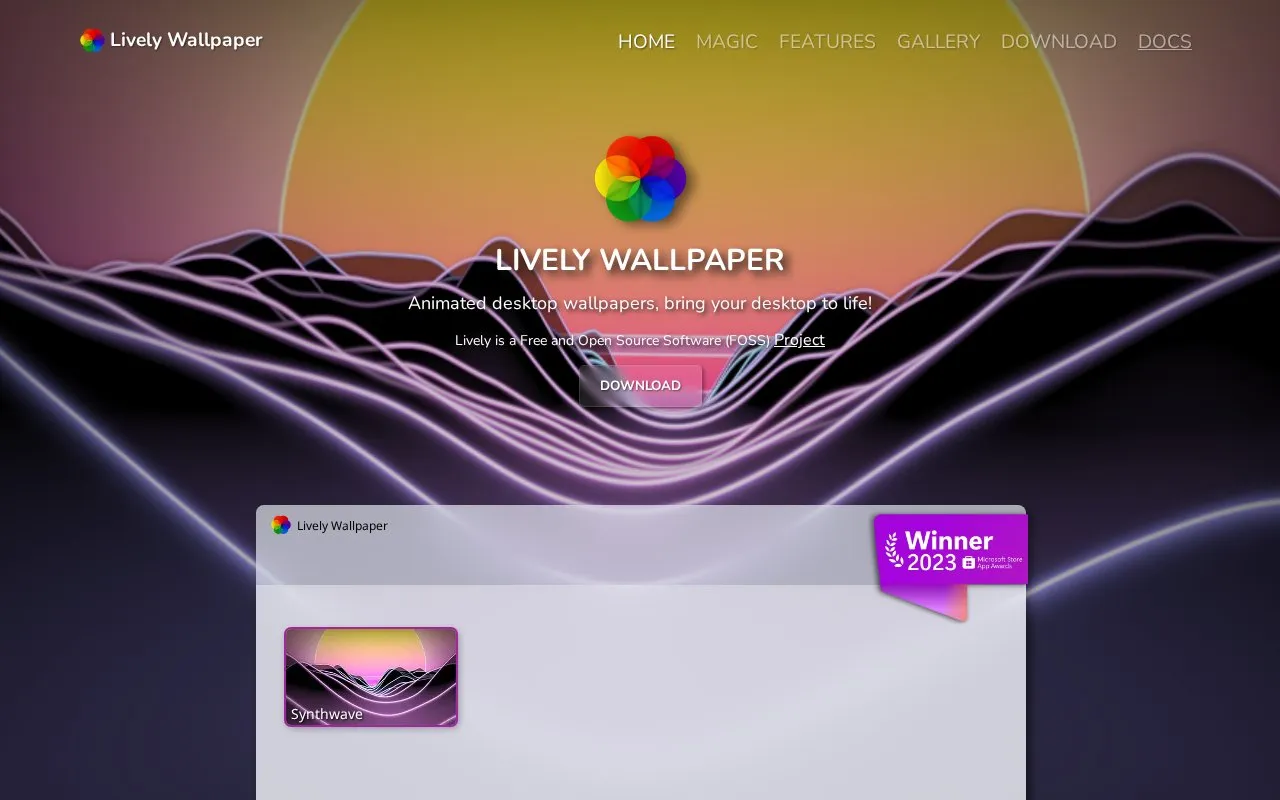 Lively homepage screenshot