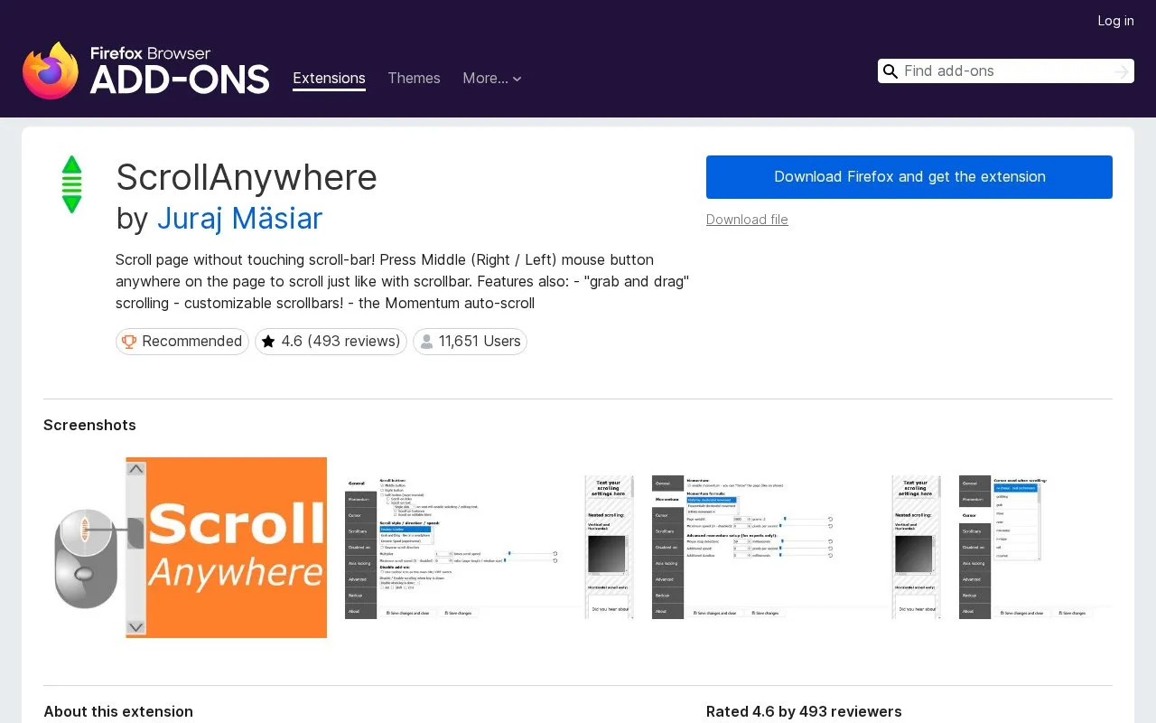 ScrollAnywhere by Juraj Mäsiar homepage screenshot