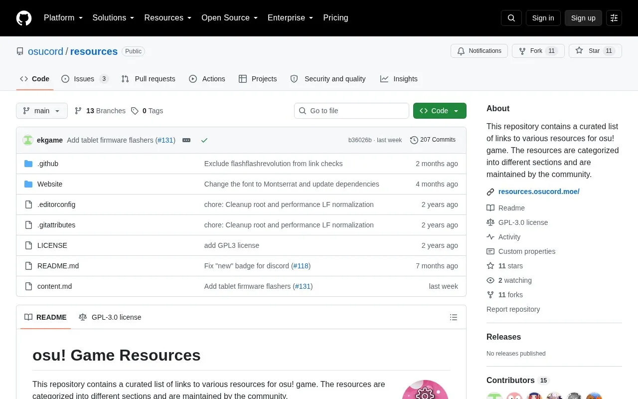 Resources homepage screenshot