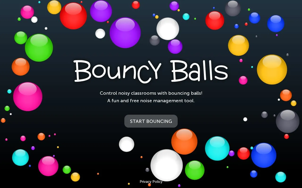 Bouncy Balls homepage screenshot
