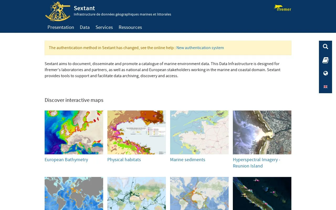 Sextant homepage screenshot