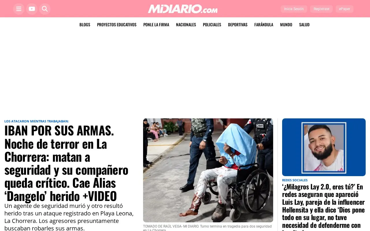 Mi Diario homepage screenshot
