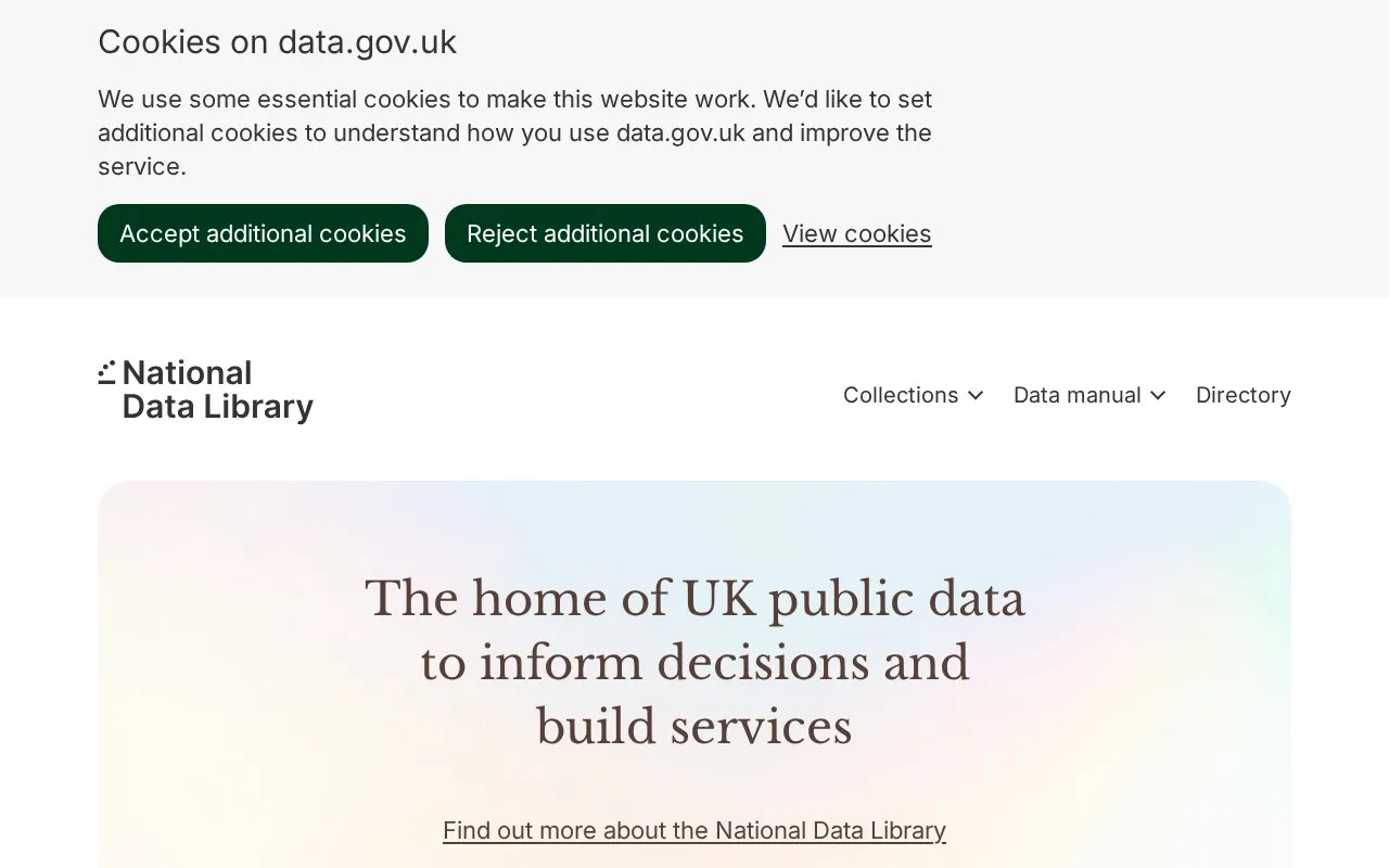 DATA.GOV.UK homepage screenshot