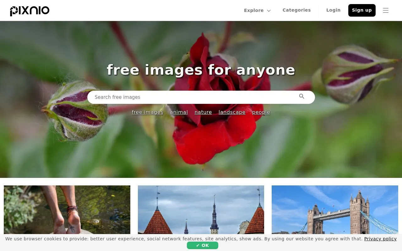 Pixnio homepage screenshot