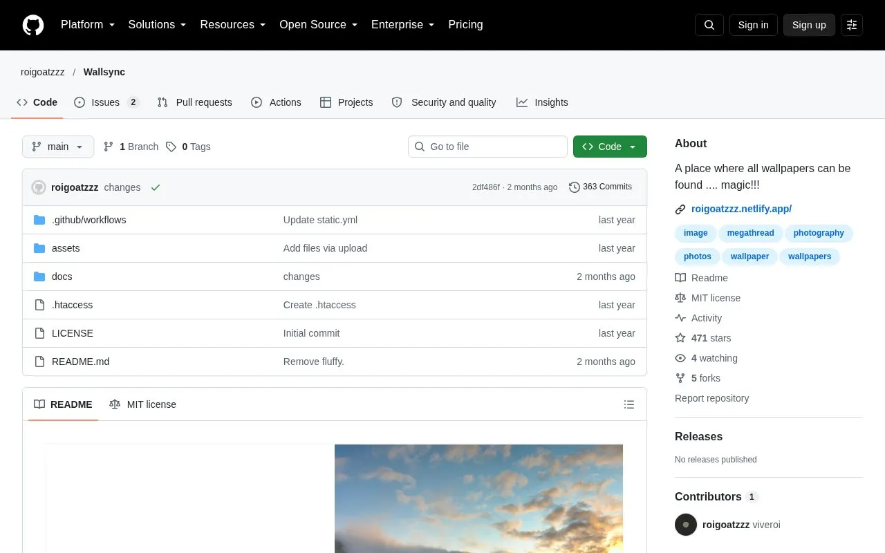 Wallsync homepage screenshot