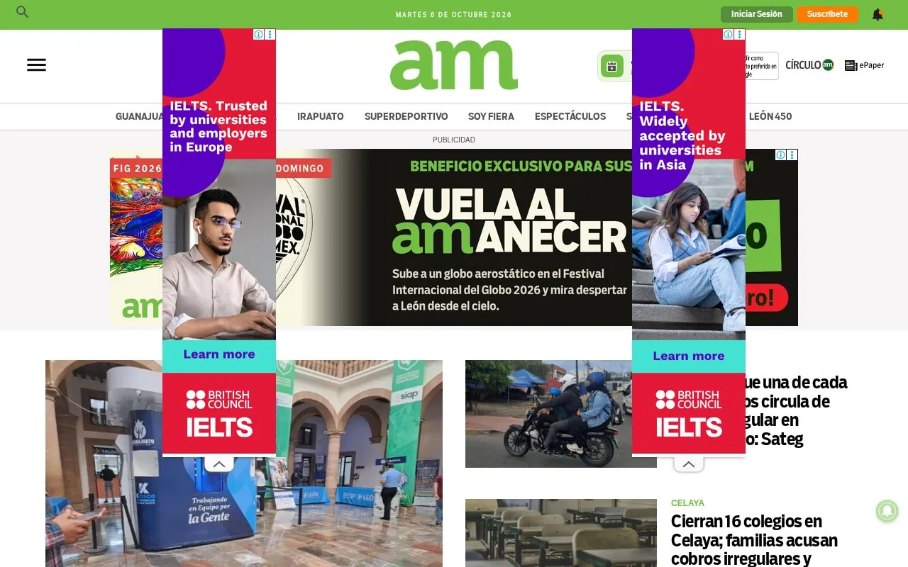 AM (Mexico) homepage screenshot