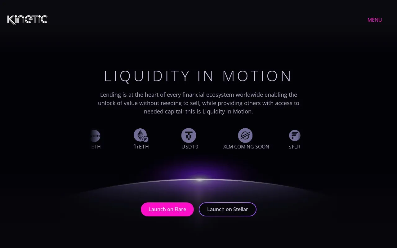 Kinetic homepage screenshot